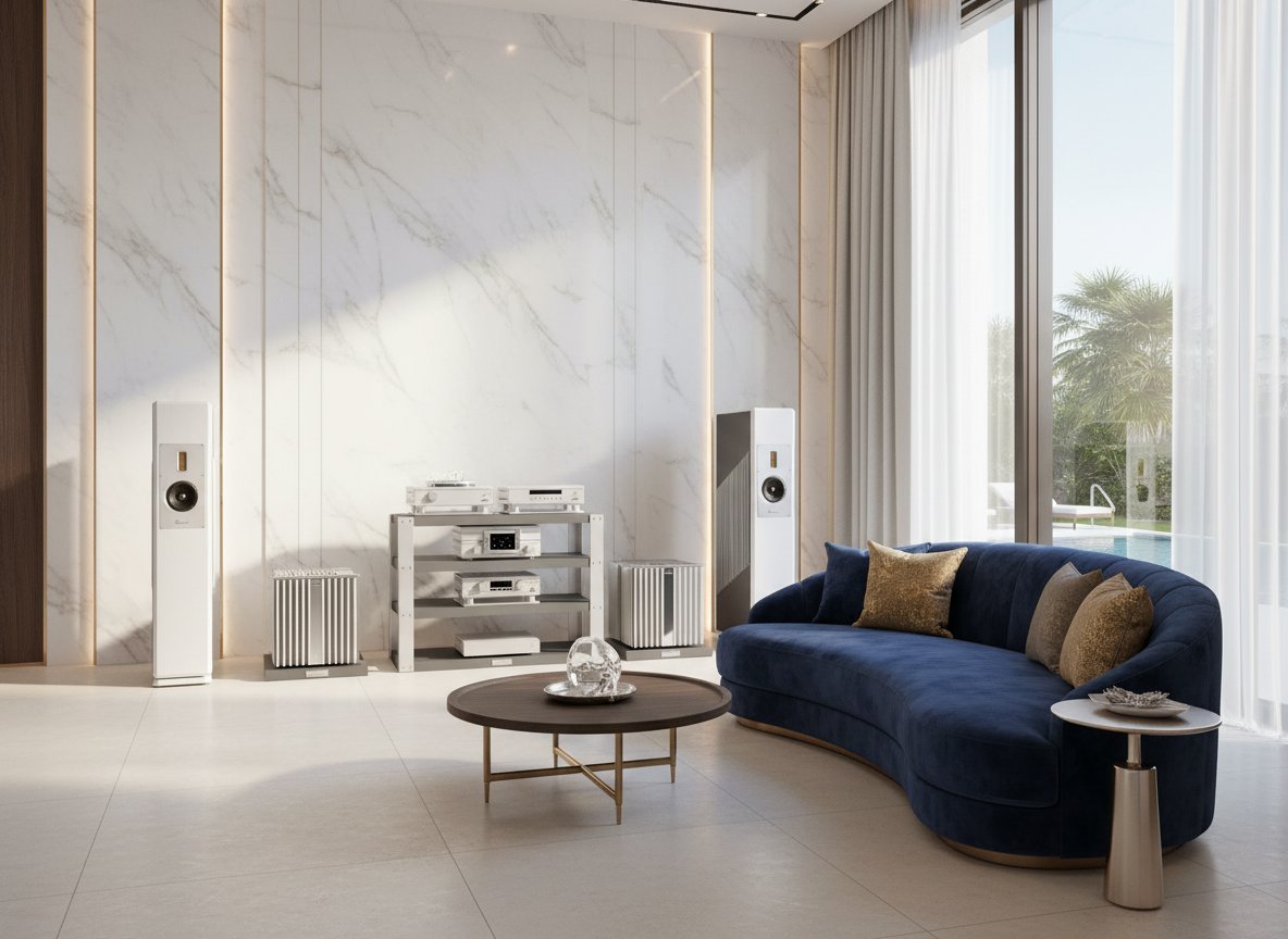 Burmester system in marble villa