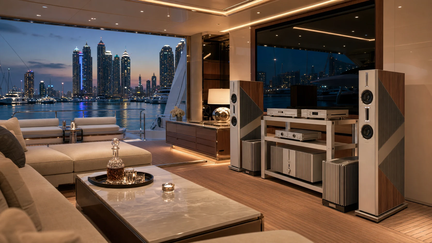 Burmester audio system on luxury yacht